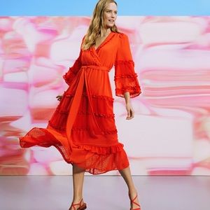 ALEXIS x Target boho tiered ruffle midi dress